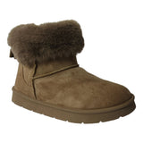 Maria Ladies’ Faux Suede Ankle Boots with Faux Fur Trim Collar & Cozy Fur Lining