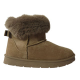 Maria Ladies’ Faux Suede Ankle Boots with Faux Fur Trim Collar & Cozy Fur Lining