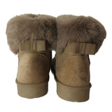 Maria Ladies’ Faux Suede Ankle Boots with Faux Fur Trim Collar & Cozy Fur Lining