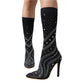 Women’s Patent Leather Stiletto Pointed Toe, Short Tube High Heel Knight Boots