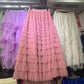 High-Waisted Mesh Layered Skirt for Women – Spring & Fall Elegant Cake Skirt