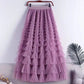 High-Waisted Mesh Layered Skirt for Women – Spring & Fall Elegant Cake Skirt