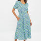 Louche Halcyon Flower Bed Print Short Sleeve Midi Dress