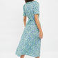 Louche Halcyon Flower Bed Print Short Sleeve Midi Dress
