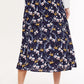 Hanan Swallow Print Elastic Waist Midi Skirt