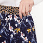 Hanan Swallow Print Elastic Waist Midi Skirt