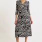 Haden Zebra Pop Print Wrap Midi Dress - Black and White