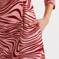 Haden Zebra Pop Print Midi Wrap Dress - Pink