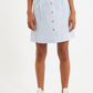 Hela Sail Stripe Button Through A-Line Mini Skirt Blue