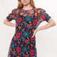 Louche Hettie 70'S Floral Print Mesh Mini Dress