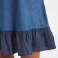 Honie Double Denim V-Neck Mini Dress