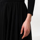 Huxley Jersey & Georgette Midi Dress - Black