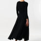 Huxley Jersey & Georgette Midi Dress - Black