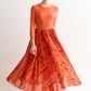 Huxley Rosechild Jersey Top Circle Skirt Midi Dress - Apricot