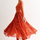Huxley Rosechild Jersey Top Circle Skirt Midi Dress - Apricot