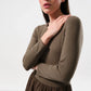 Huxley Jersey & Georgette Midi Dress - Mole