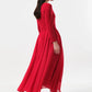 Huxley Jersey & Georgette Midi Dress - Red