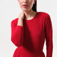 Huxley Jersey & Georgette Midi Dress - Red