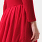 Huxley Jersey & Georgette Midi Dress - Red