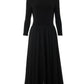 Huxley Jersey & Georgette Midi Dress - Black