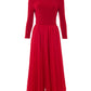 Huxley Jersey & Georgette Midi Dress - Red