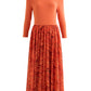 Huxley Rosechild Jersey Top Circle Skirt Midi Dress - Apricot