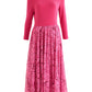 Huxley Rosechild Jersey Top Circle Skirt Midi Dress - Pink
