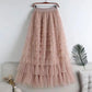 High-Waisted Mesh Layered Skirt for Women – Spring & Fall Elegant Cake Skirt