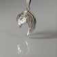 Silver Steed Long Mane Horse Head Silver Pendant