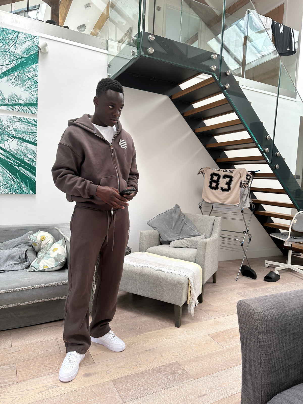 Bénir Club Basics Zip Hoodie - Storm