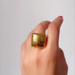 Henley Luxe 18k Gold Plated Square Statement Ring