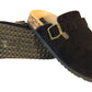 Becky Ladies Faux Suede Leather Plaform Buckle Clog Slippers Black