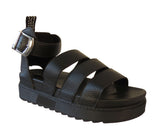 Jesse Ladies Platform Gladiator Sandals Black