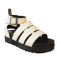 Jesse Ladies Platform Gladiator Sandals White
