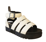 Jesse Ladies Platform Gladiator Sandals White