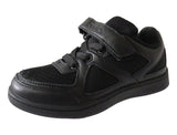 Boys Girls Kids Comfortable Black Sport School Shoes with Velcro Strap for Versatile Wear