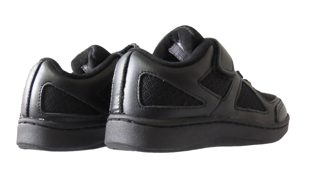 Boys Girls Kids Comfortable Black Sport School Shoes with Velcro Strap for Versatile Wear