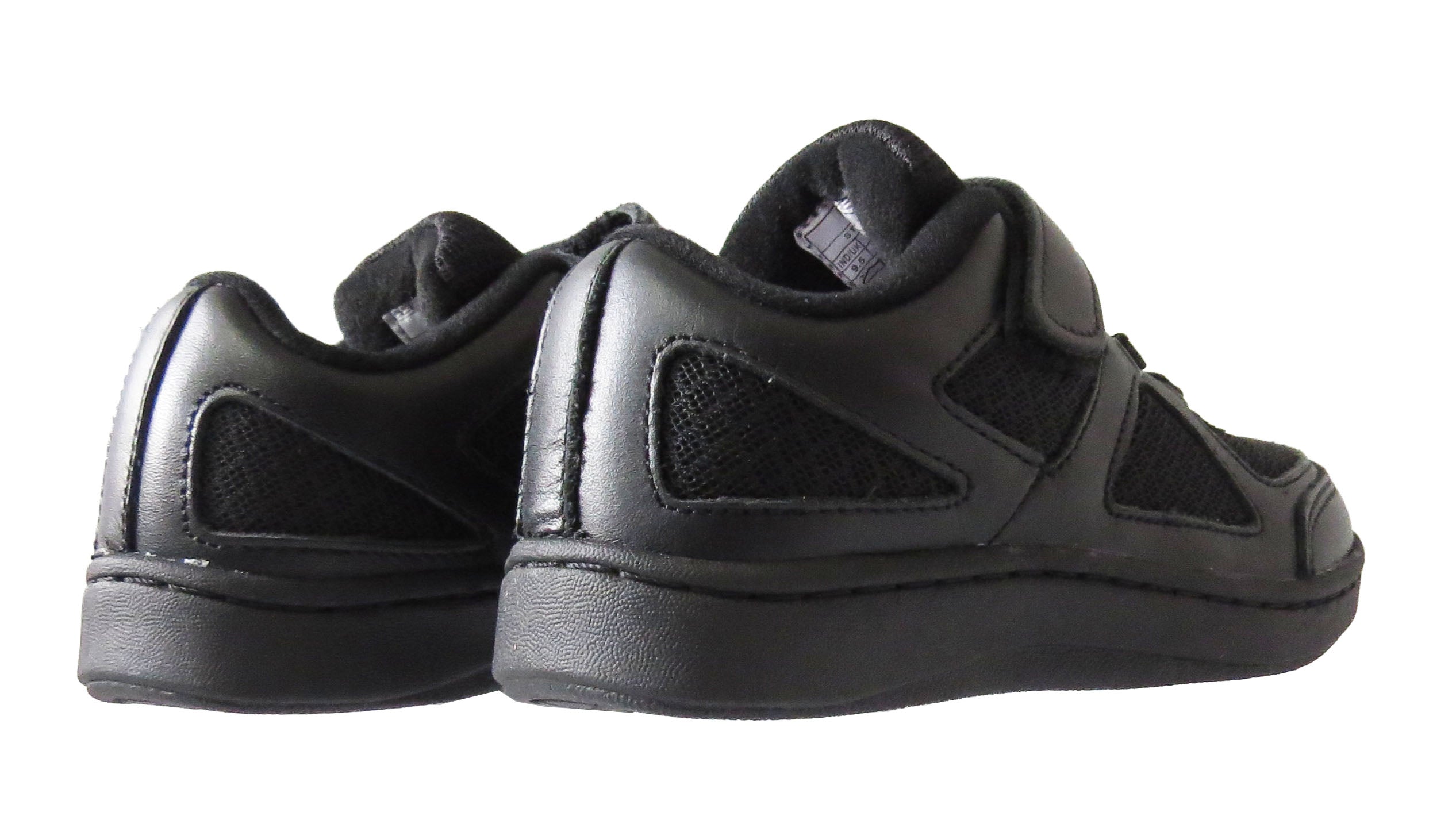 Boys Girls Kids Comfortable Black Sport School Shoes with Velcro Strap for Versatile Wear