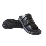 Men's Faux Leather Adjustable Strap Sandals - Comfortable & Stylish