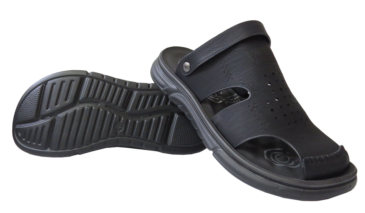 Richard Men's Faux Leather Slip-On Sandal