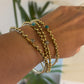 Turquoise/Moonstone Beaded Brass Bangles.