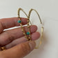 Turquoise/Moonstone Beaded Brass Bangles.