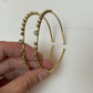 Turquoise/Moonstone Beaded Brass Bangles.