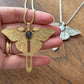 Gold/Silver Luna Moth Necklace – Nature-Inspired Boho Statement Pendant