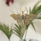 Gold/Silver Luna Moth Necklace – Nature-Inspired Boho Statement Pendant