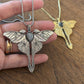 Gold/Silver Luna Moth Necklace – Nature-Inspired Boho Statement Pendant