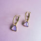 Holly Lilac Gem Gold Hoop Earrings