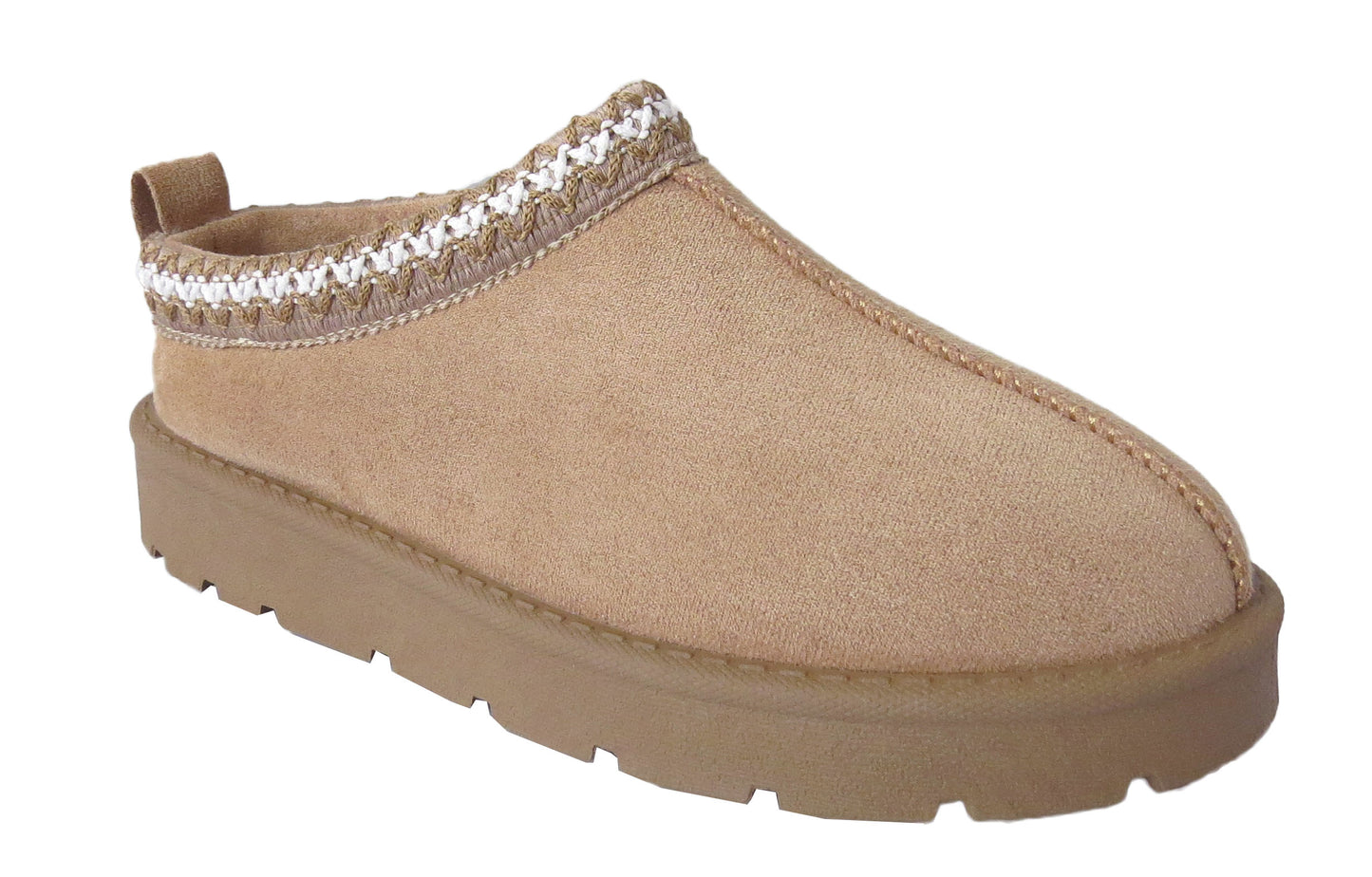 Ladies Cozy Indoor Slippers – Faux Fur Lined, Aztec Style