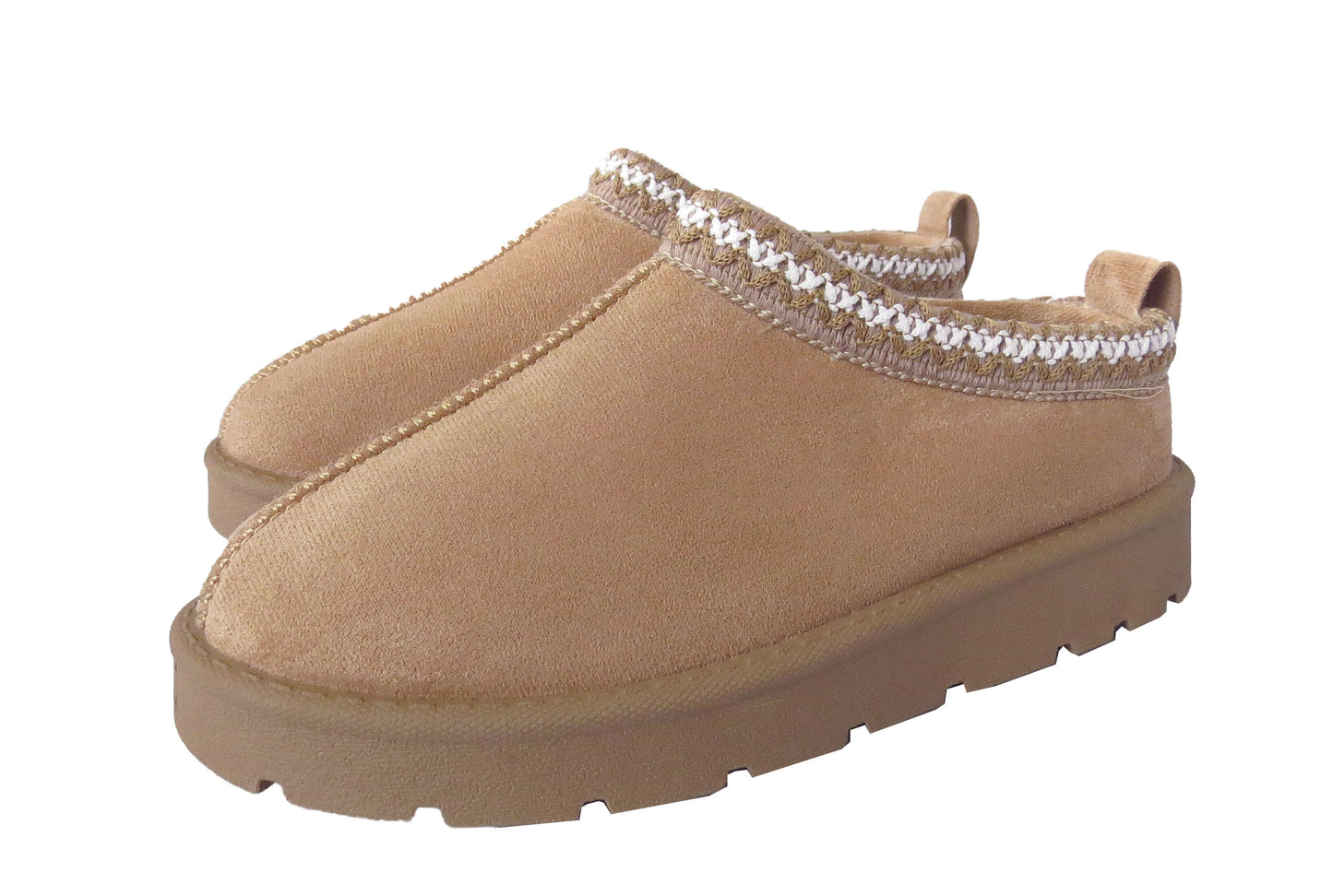Ladies Cozy Indoor Slippers – Faux Fur Lined, Aztec Style