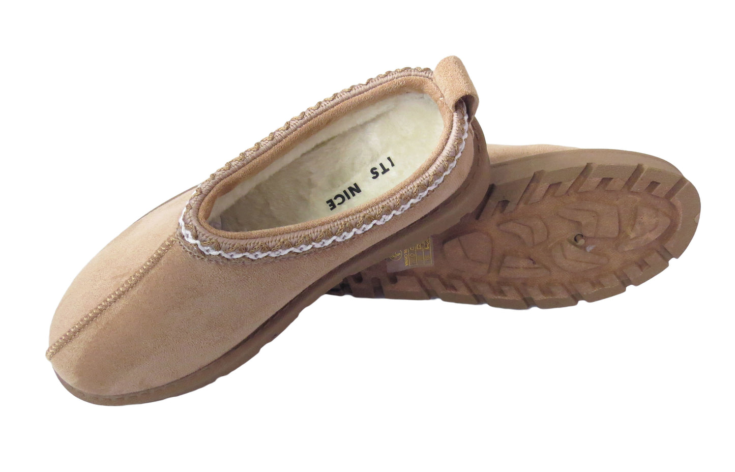 Ladies Cozy Indoor Slippers – Faux Fur Lined, Aztec Style